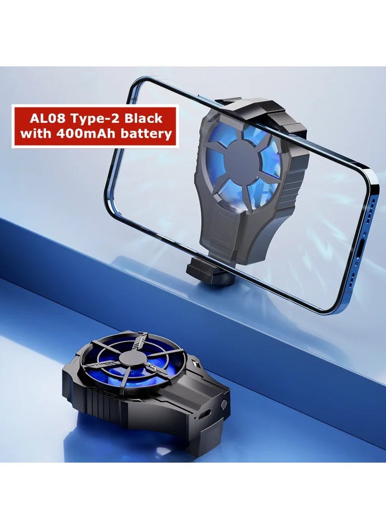 Generic AL08 Gaming Cooling Fan Back Cooler Holder Clamp Wireless Phone Cooler Fan with AH Battery  - Image 2