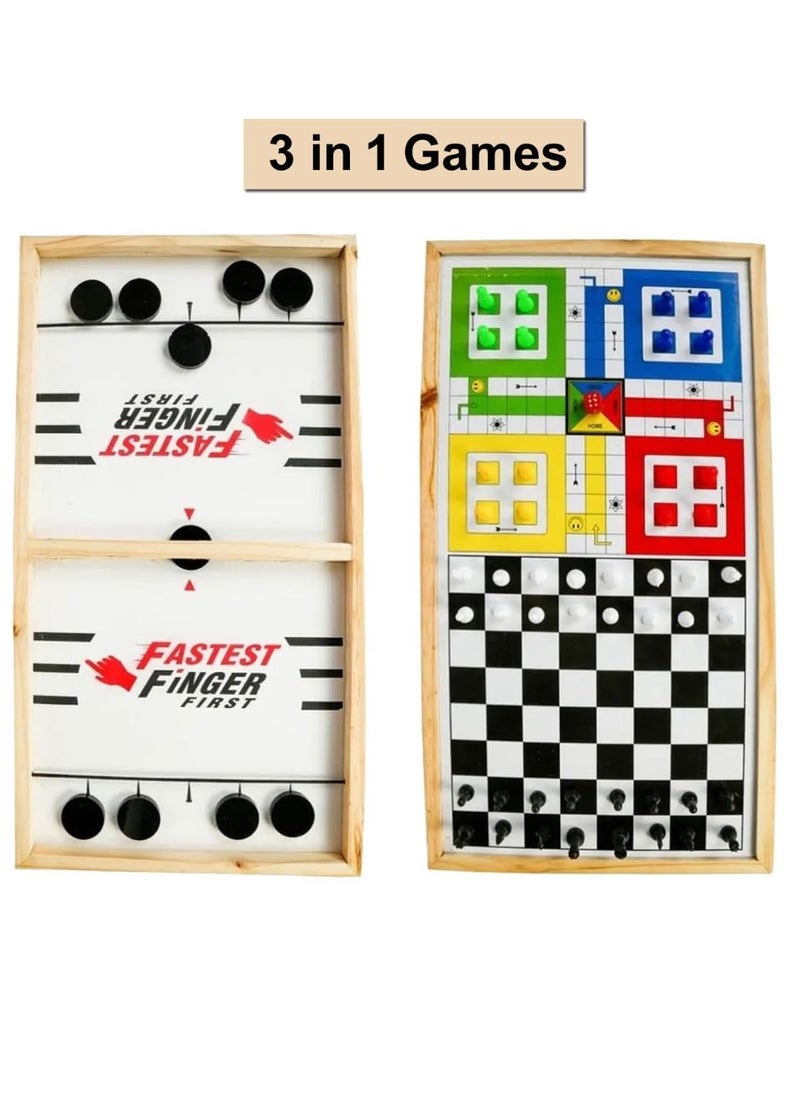 HIMCO Table game, consisting of 3 Ludo games + chess + quick fingers  - Image 3