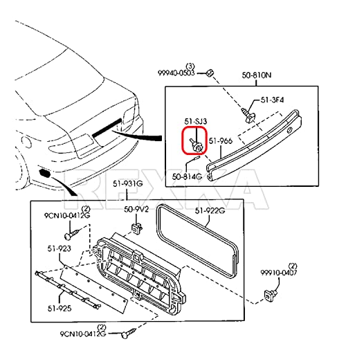 Rexka 30pcs Door Trim Panel Retainer Clips Compatible with Mazda G18K-51-SJ3 CX-7, CX-9, Mazda 2, Mazda 3, Mazda 5, Mazda 6, MazdaSpeed6, Miata, MPV MX-5 Miata, Protege, Protege 5, RX-8 - Image 5