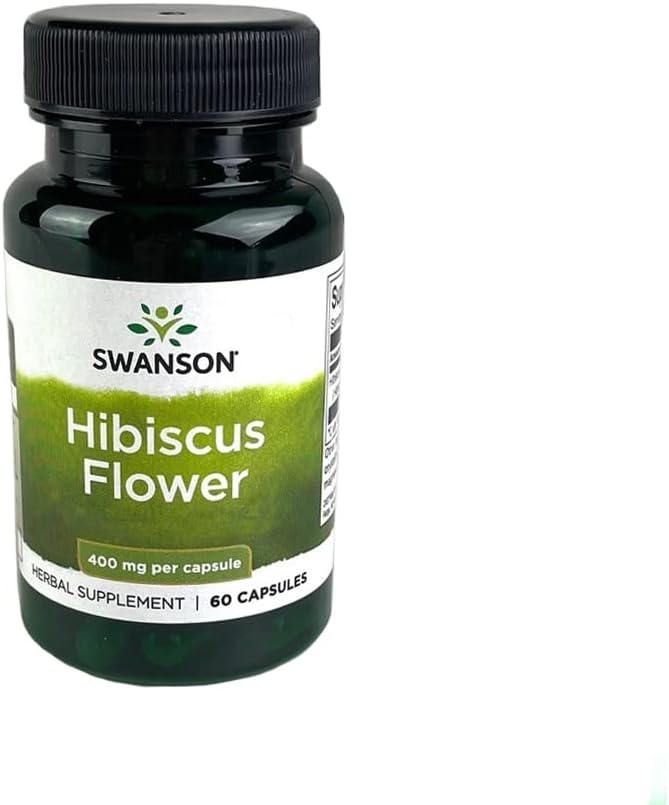 Swanson FullSpectrum Hibiscus Flower  Herbal Supplement Promoting Heart Health Support  Natural Formula wBioactive Compounds  60 Capsules 400mg Each - Image 1