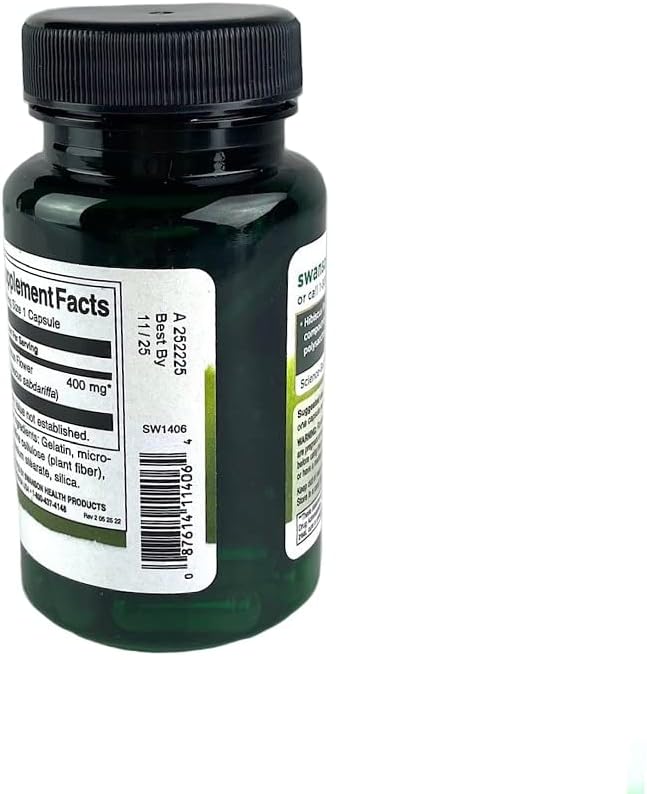 Swanson FullSpectrum Hibiscus Flower  Herbal Supplement Promoting Heart Health Support  Natural Formula wBioactive Compounds  60 Capsules 400mg Each - Image 4