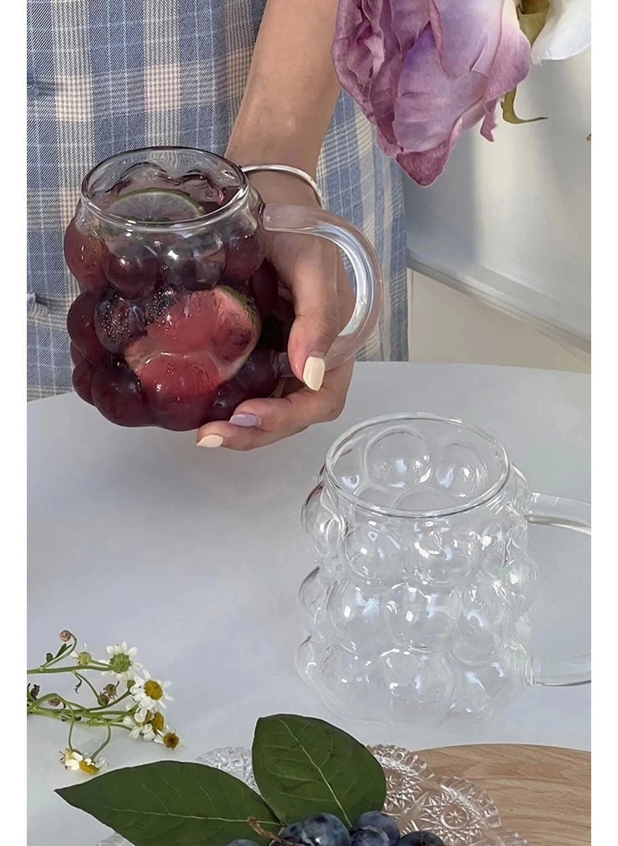 Maridet - 2-Piece Bead & Grape Shaped Heat Resistant Borosilicate Coffee Serving Glass Broxylate Glass - Image 1
