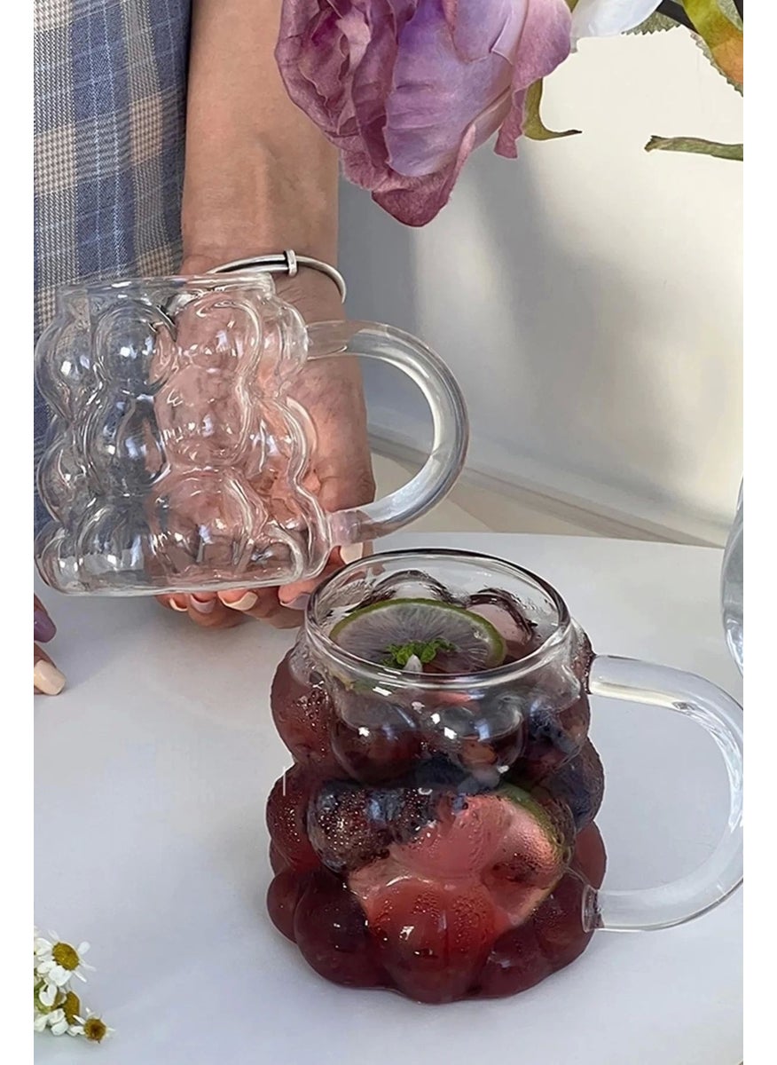 Maridet - 2-Piece Bead & Grape Shaped Heat Resistant Borosilicate Coffee Serving Glass Broxylate Glass - Image 1