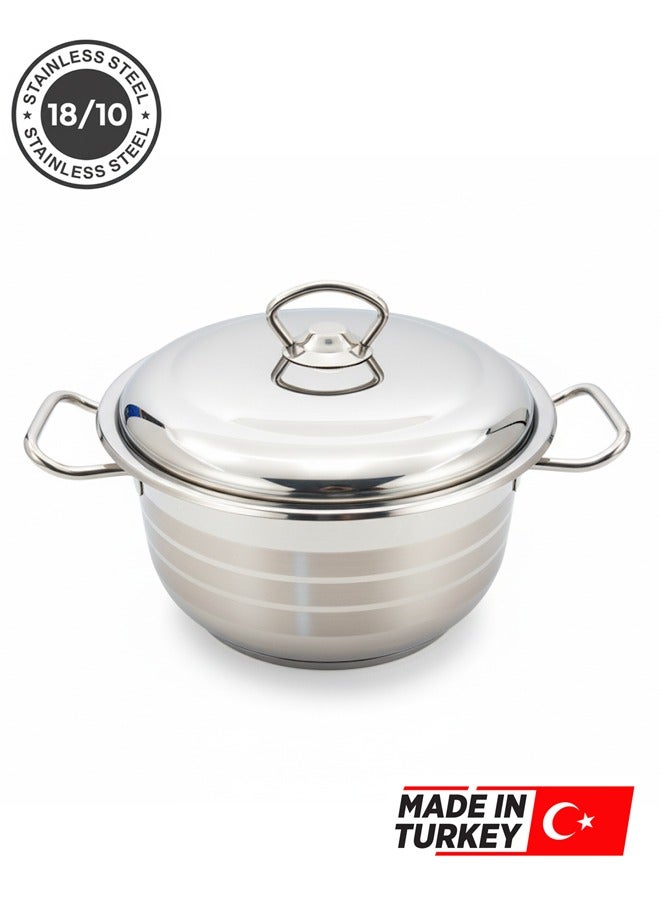 Trust Stainless Steel Cooking Pot 20CM Silver 18/10 (Made in Turkey) - Image 1
