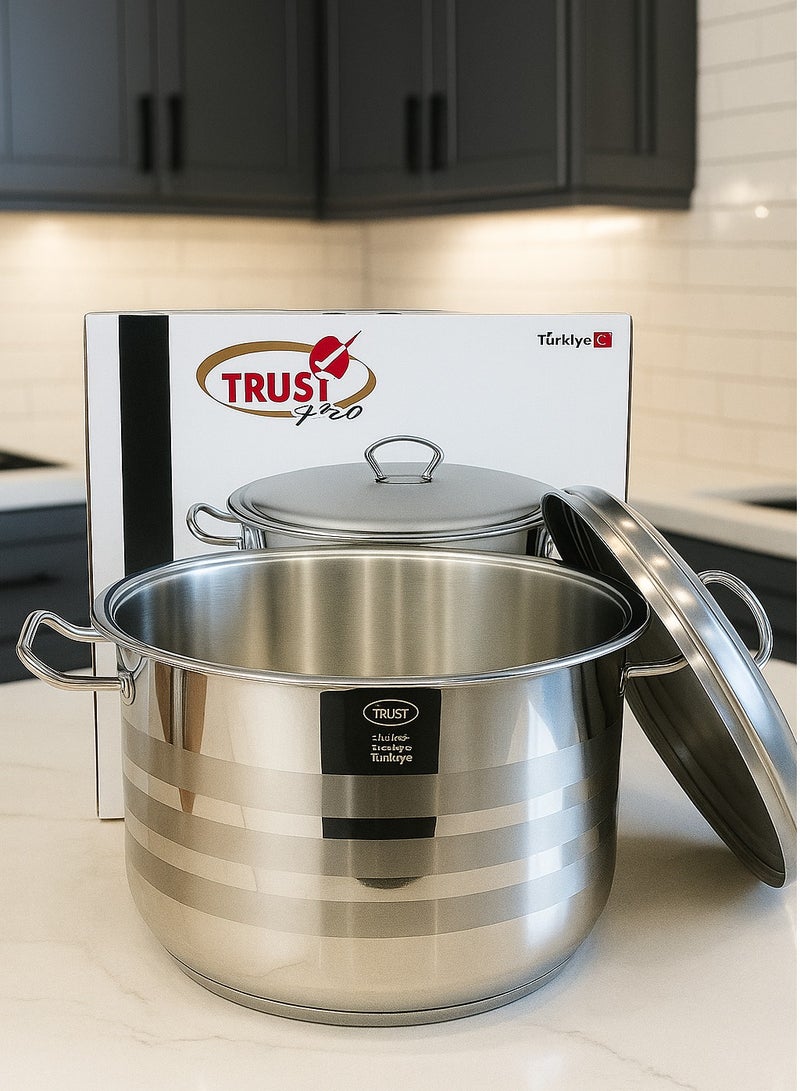 Trust Stainless Steel Cooking Pot 20CM Silver 18/10 (Made in Turkey) - Image 5