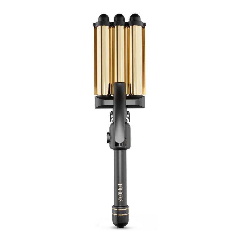 Hot Tools Pro Artist 24K Gold Digital 3 Barrel Hair Waver | Long Lasting Defined Waves (Jumbo Size) - Image 1
