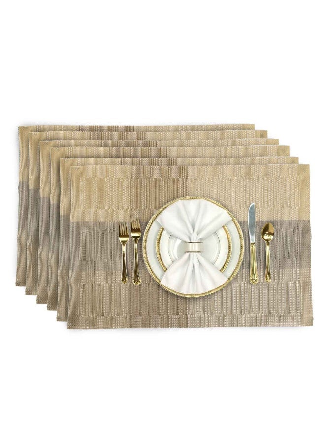 Rest Set Of 6 Heat Resistant Place Mats Washable PVC Table Mats  - Image 5