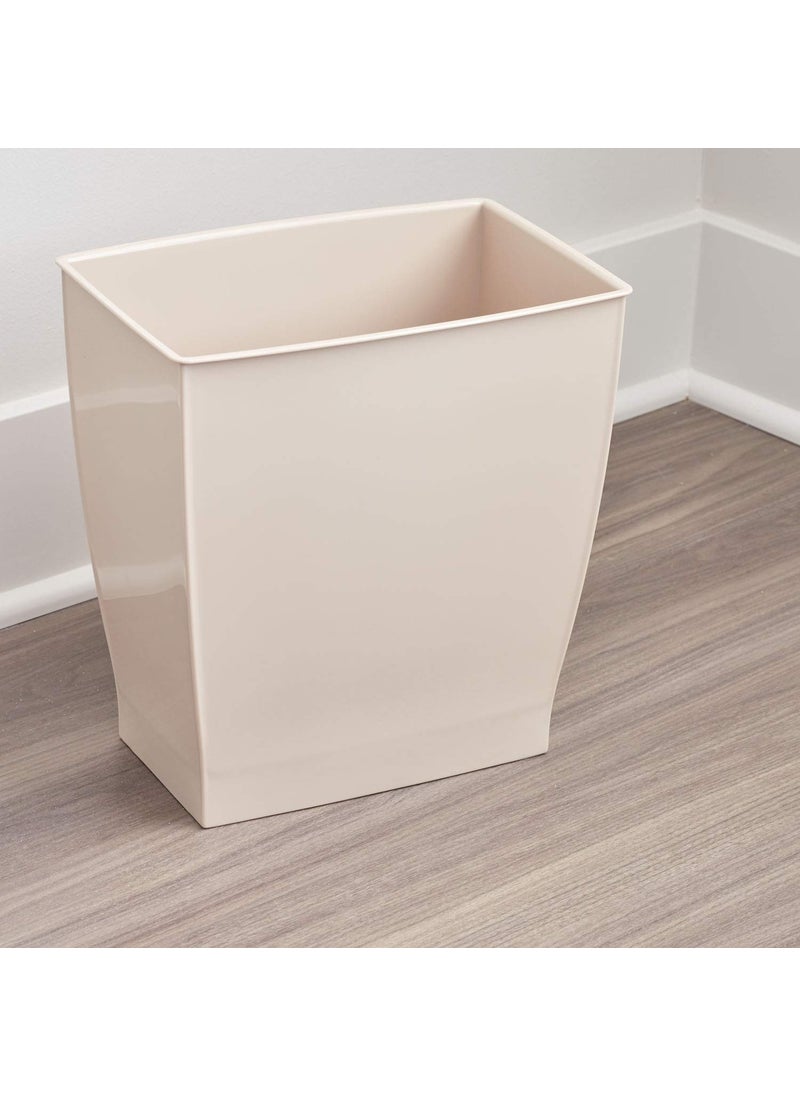InterDesign iDesign Mono Spa Rectangular Trash Can for Bath, Bedroom, Office – 11.25" x 7.5" x 12", 2.5 Gallon, Taupe  - Image 2