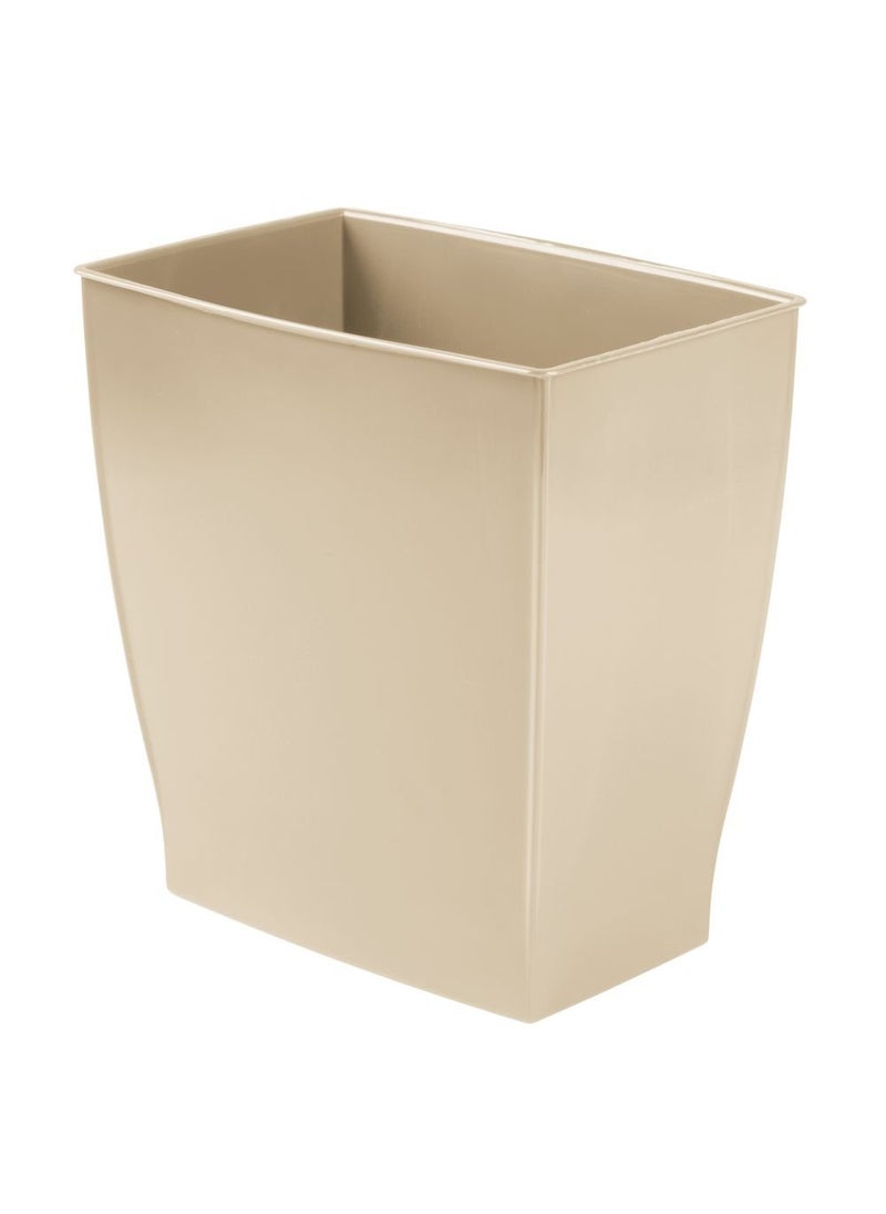 InterDesign iDesign Mono Spa Rectangular Trash Can for Bath, Bedroom, Office – 11.25" x 7.5" x 12", 2.5 Gallon, Taupe  - Image 1