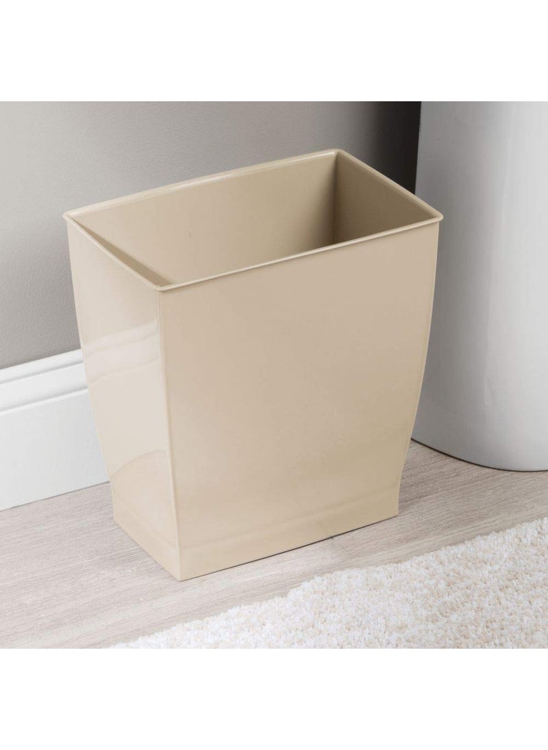 InterDesign iDesign Mono Spa Rectangular Trash Can for Bath, Bedroom, Office – 11.25" x 7.5" x 12", 2.5 Gallon, Taupe  - Image 3