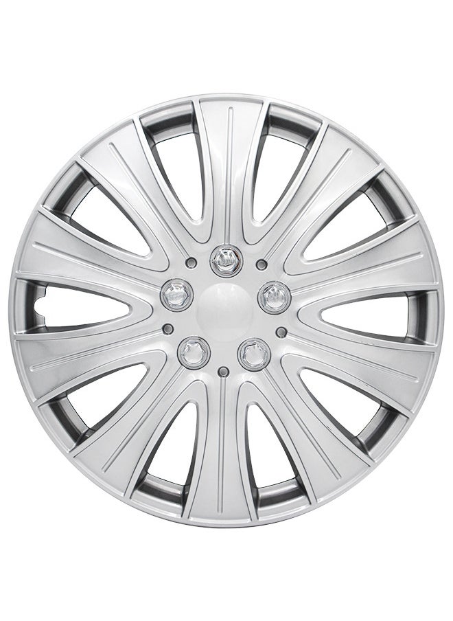 EMTC Pack of 4 EM-3140 Taiwan Wheel Cover | 13" Inch | Silver Universal Nested Style  - Image 2