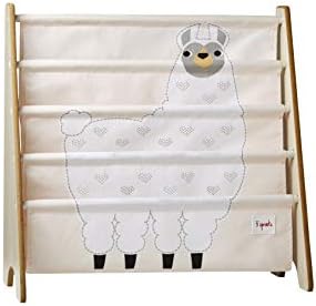 3 Sprouts Kids Bookshelf – Book Shelf Kids Room Bookcase Furniture, Llama - Image 1