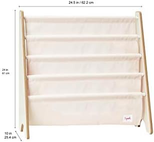 3 Sprouts Kids Bookshelf – Book Shelf Kids Room Bookcase Furniture, Llama - Image 3