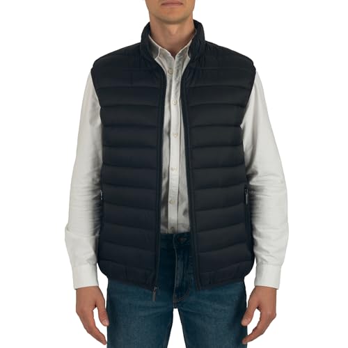 Alpine Swiss Clark Mens Puffer Vest Down Alternative Water Resistant Packable Outerwear Zip Up Pockets Warm Versatile Layer BLK Medium - Image 1