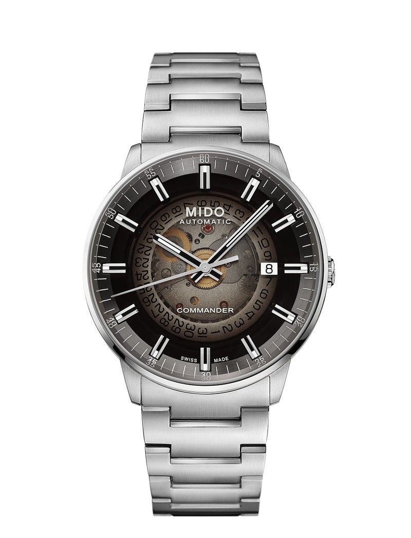 MIDO Commander Gradient - Swiss Automatic Watch for Men - Black See-Through Dial - 40mm Stainless Steel Case and Bracelet - M0214071141100 - Image 2