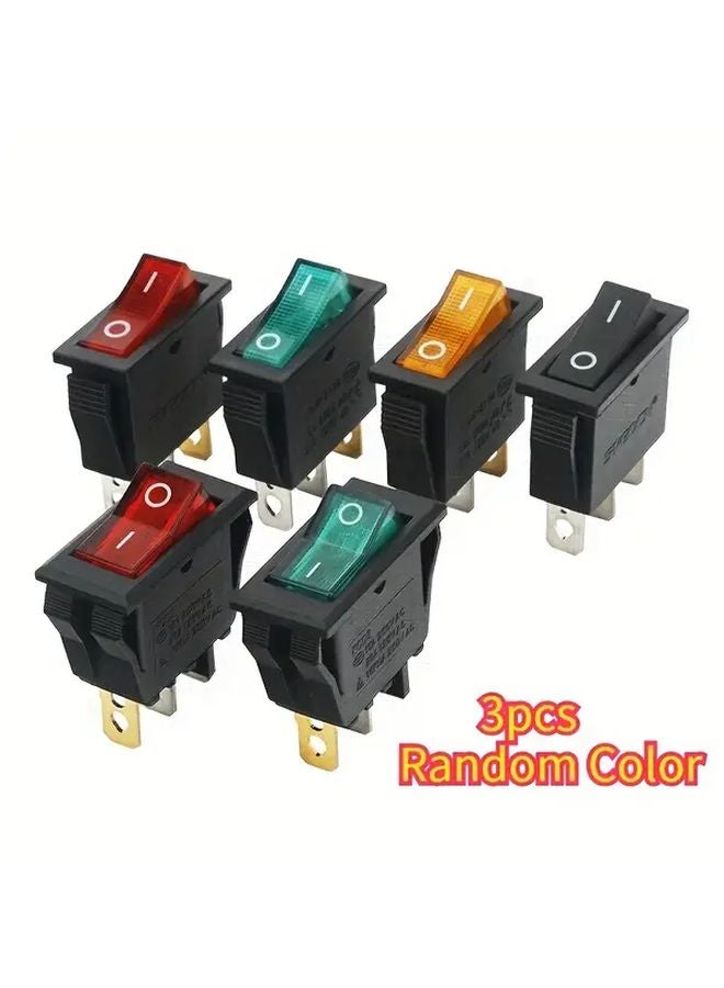 3 قطع مفتاح روكر ثقيل 15 أمبير 20 أمبير 125 فولت 250 فولت لون عشوائي - Image 1