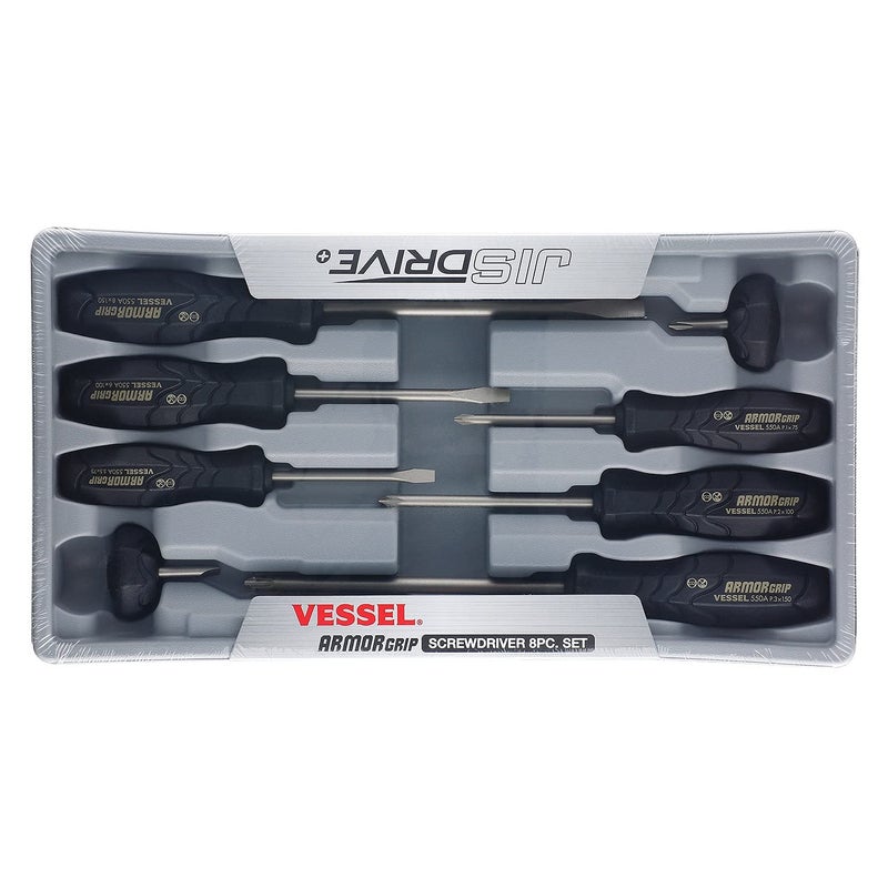 VESSEL ARMOR GRIP Screwdriver 8PC. Set (JISDRIVE) No.550A8PTU (Previous) - Image 1