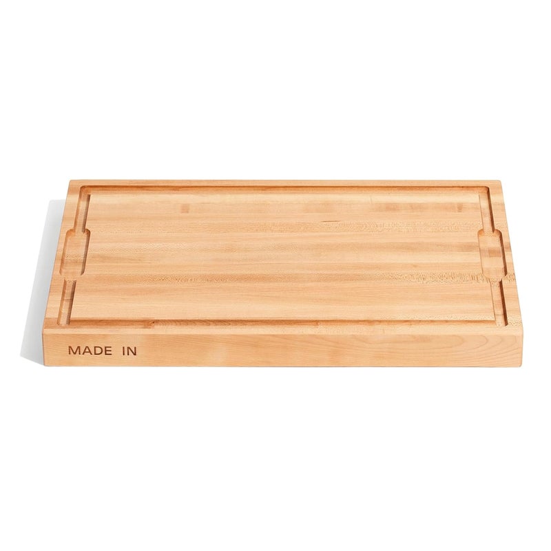 Madein Made In Cookware | Butcher Block | Maple Wood | Thick Charcuterie Board with Side Handles | Crafted in USA | 17.75x11.75" - Image 1