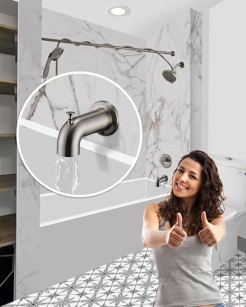 LOCALAND Extra Long Tub Spout with Diverter, Fits for 1/2" IPS Threads,Brushed Nickel - Image 3