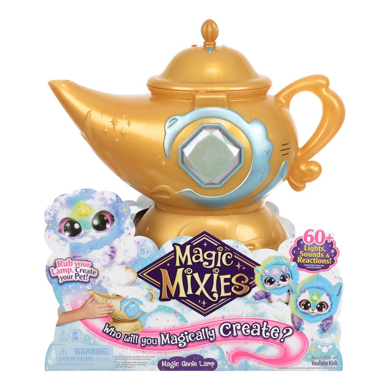 Magic Mixies Magic Genie Lamp with Interactive 8 Blue Plush Toy and 60 Sounds Reactions Unlock a Magic Ring and Reveal a Blue Genie from The Real Misting Lamp Gifts for Kids Ages 5 - Image 3