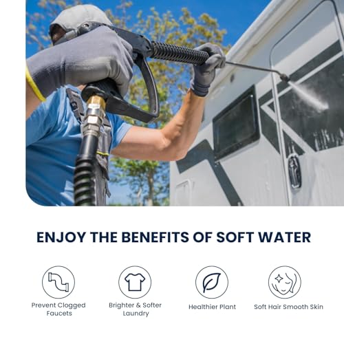 GLACIER FRESH Portable RV Water Softener, 16,000 Grain with Stainless Steel Garden Hose Quick Connects for RVs, Trailers, Boats, Mobile Car Washing, Pressure Washing - Image 5