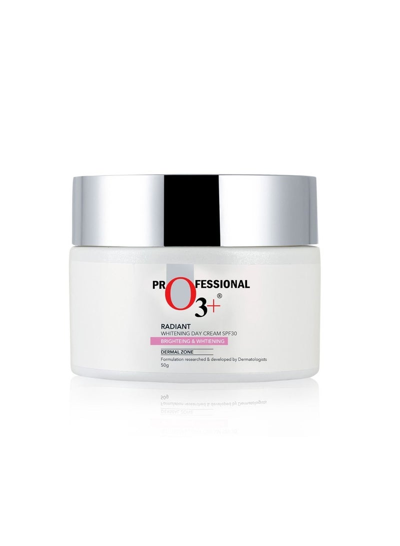 O3+ Radiant White Day Cream Spf-30 for Sun Protection, Dark Spots Reduction & Moisturized Skin 50g - Image 1