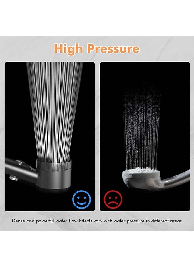 L&E Hard Water Filter Shower Head with 15 Stage Filter,3+1 Spray Jet Modes High Pressure Shower Head and 1.5m Hose, Handheld Massage Shower Filter for Residual Chlorine Remove (Black)  - Image 5