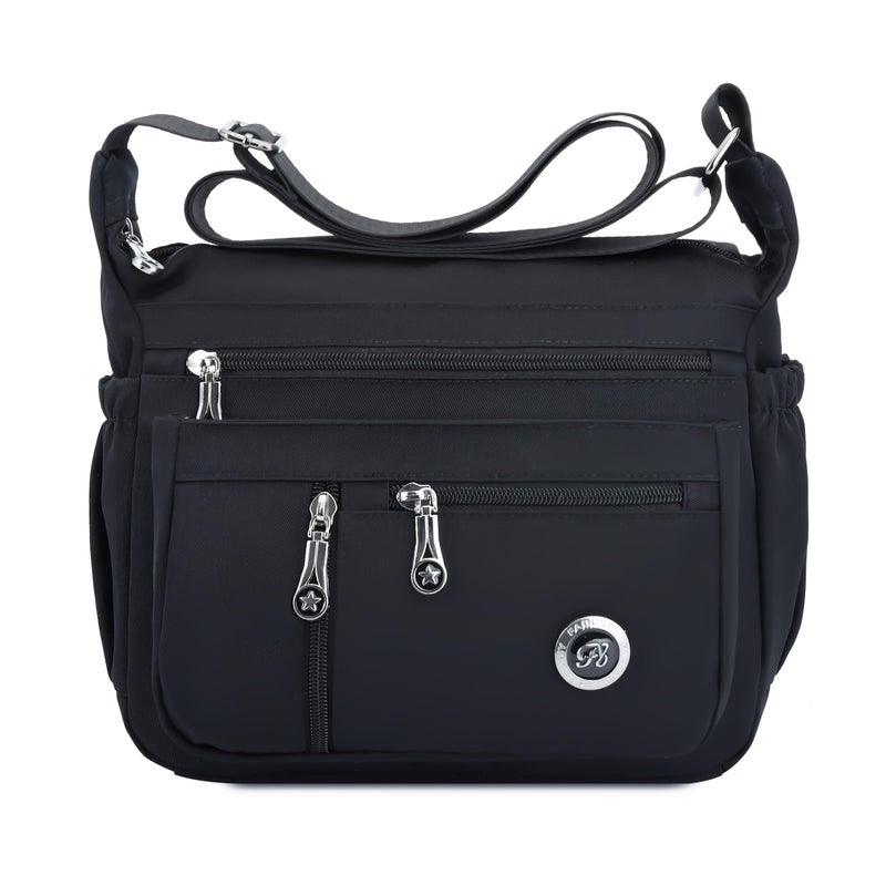 Fabuxry Purses and Shoulder Handbags for Women Crossbody Bag Messenger Bags (Large-Black) - Image 1