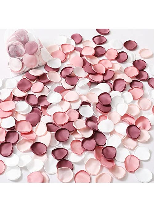 Serwalin Serwalin 500Pcs Silk Pink Rose Petals Flower Petals for Weddings Proposal Peach Pink Petals for Flower Girl Basket Wedding Aisle Table Runner Bridal Shower Party Table Decor 5 Color Mixes 