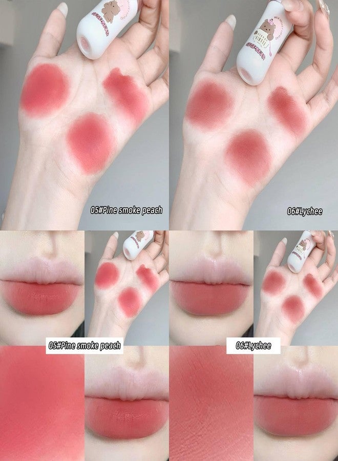 Gege Bear Milk Velvet Lip Glaze,Milk-Infused Matte Lip Gloss for Soft,Smooth Lips,6 Shades with Plush Hydration,Long-Wearing Velvet Texture,Non-Sticky & Comfortable Formula(03# Fog Rose,2.5g) - Image 5