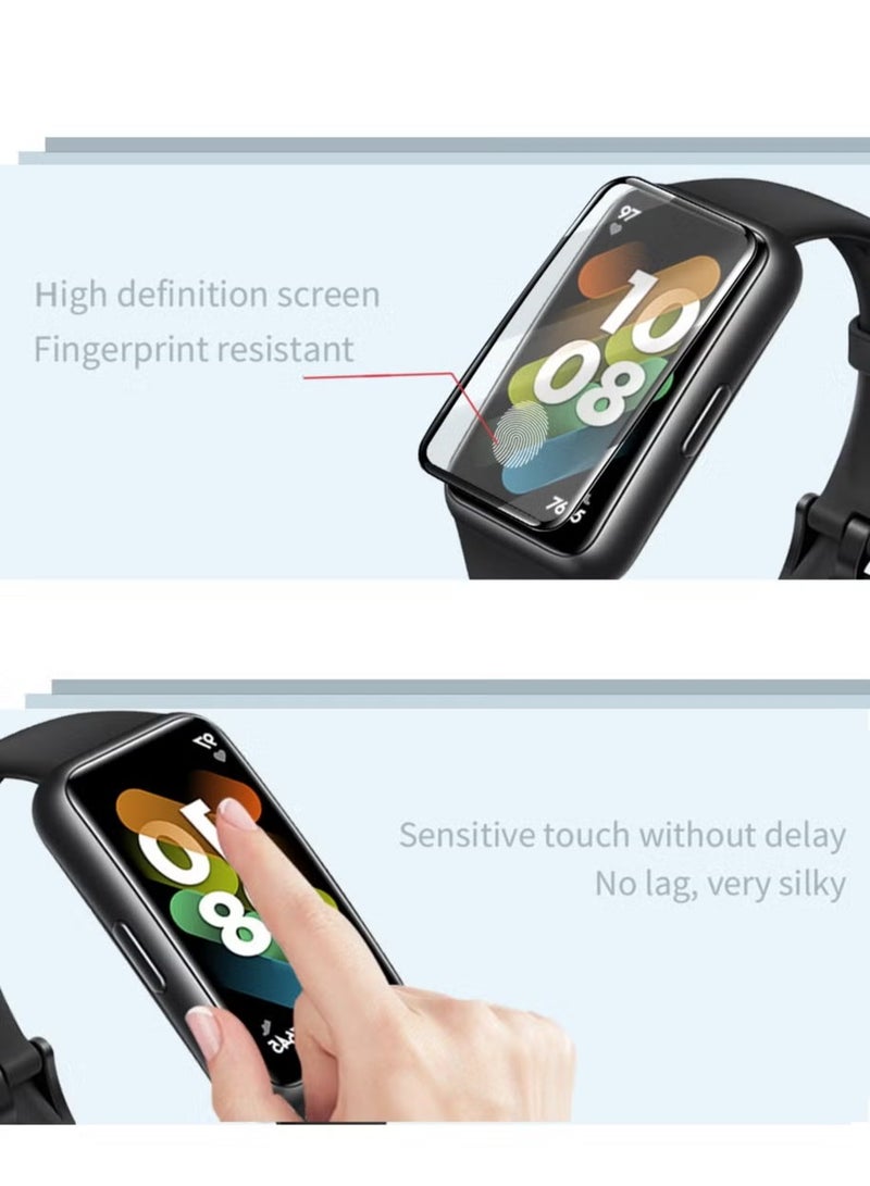 2 Piece Ceramic Explosion Proof 3D Curved Screen Protector For Huawei Band 7 -Clear/Black  - Image 2