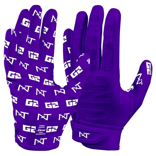 NXT NXTRND Nxtrnd G2 Pro Football Gloves Mens Ultra Sticky Elite Receiver Gloves Purple Small - Image 1