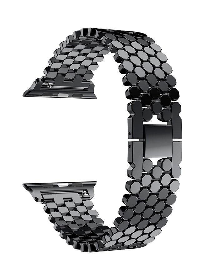 نيبمينينت سوار بديل بنمط خلية النحل لساعة أبل من سلسلة 1 و2 و3 أسود - Image 1