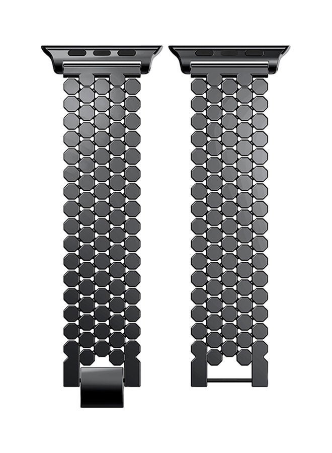 نيبمينينت سوار بديل بنمط خلية النحل لساعة أبل من سلسلة 1 و2 و3 أسود - Image 2