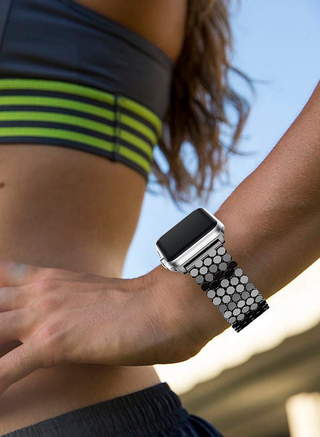 نيبمينينت سوار بديل بنمط خلية النحل لساعة أبل من سلسلة 1 و2 و3 أسود - Image 5