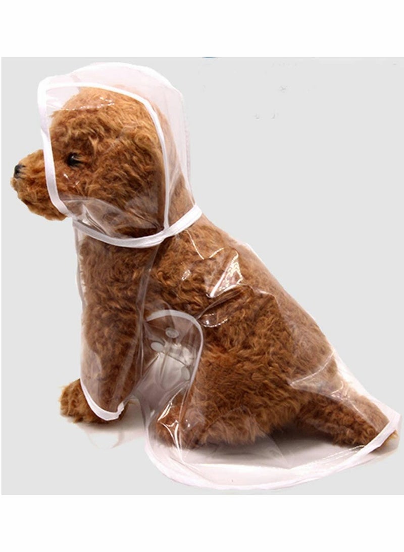 KASTWAVE Pet Raincoat, White Transparent M Size, Small Dog Waterproof Clothes Rain Jacket Puppy Transparent Poncho Rainwear Clothes for Small Dog, Outdoor Pet Supplies Puppy Teddy Poodle Bichon Dog Raincoat - Image 5