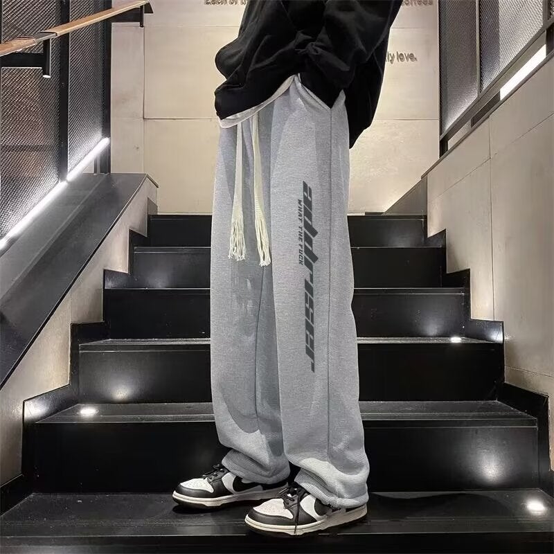 Casual Pants Men'S New Summer Loose Straight Wide-Leg Pants Men'S Sports Boys Ruan Handsome Sweatpants Trousers - Image 2
