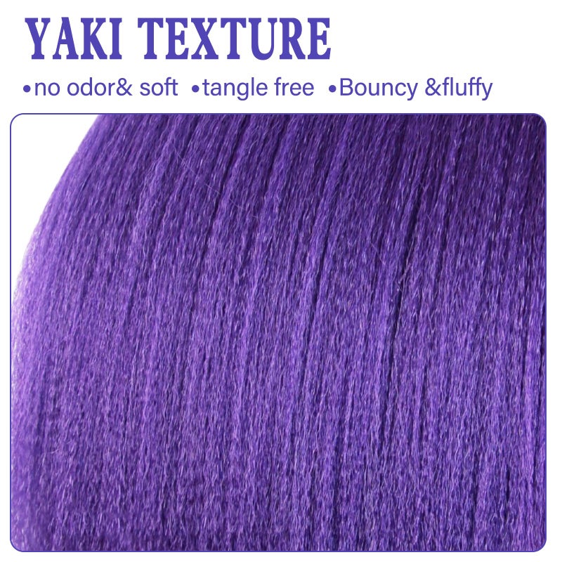 Beyond Beauty Long Purple Braiding Hair 30 Inch, Pre Stretched Synthetic Braiding hair for Braids,2 Packs Purple Extensions for Stage Party Halloween Costume Cosplay - Image 4