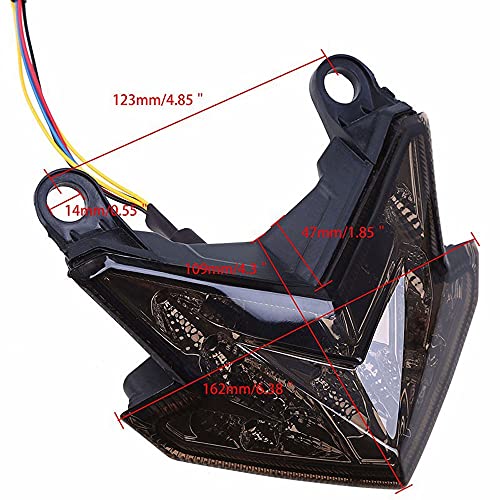 TEBOCR Motorcycle Tail Light Integrated Running Brake Stop Light Turn Signals Lamp Black with License Plate Bracket for Har-ley Hon-da Ya-maha Su-zuki Ka-wasaki - Image 3