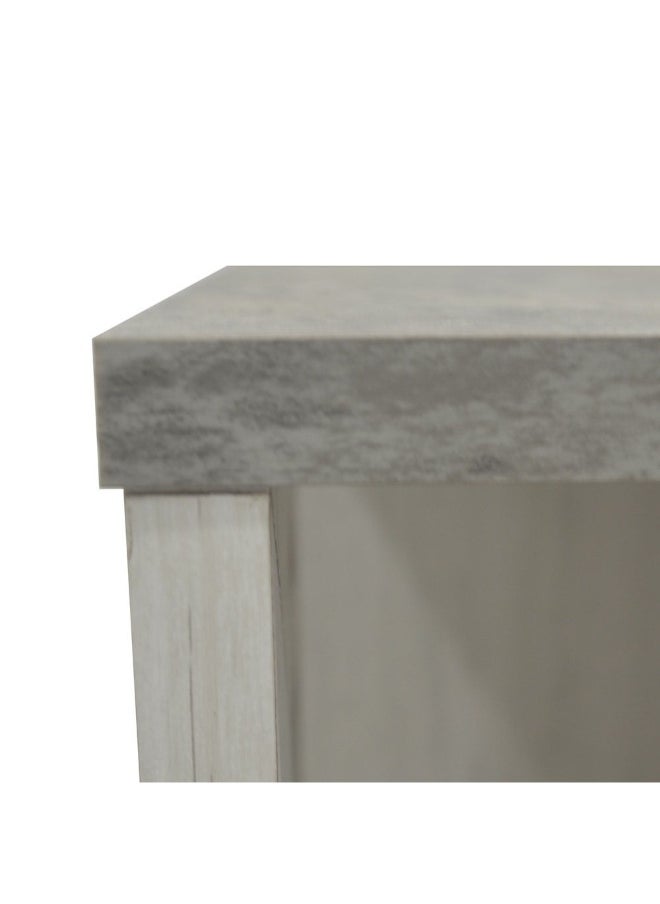 DANUBE HOME Zenith End Table Modern And Stylish Side Table For Living Room Durable Accent Table With Unique Design Elegant Home DÃ©cor For Any Space - White Oak And Cement  - Image 2
