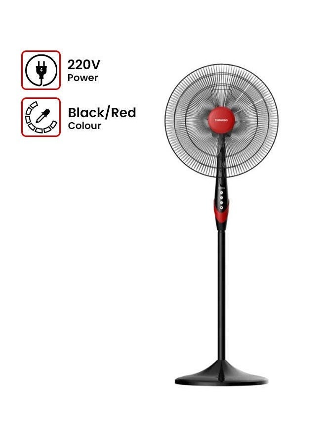 TORNADO - Tornado 18 Inch Stand Fan 4 Blades Black x Red TSF-18XW - Image 1