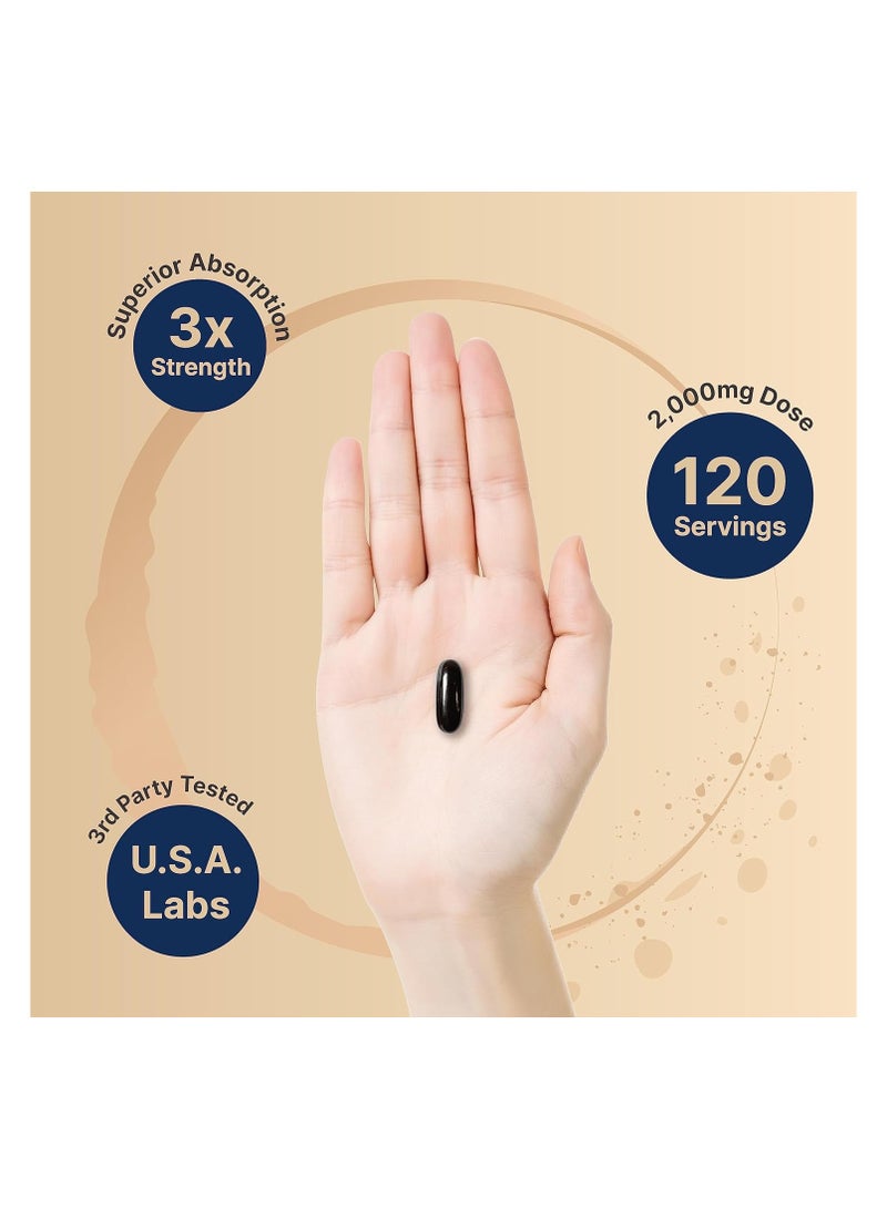 NatureBell Antarctic Krill Oil 2000mg Supplement 240 Softgels 3X Strength Natural Source of Omega 3s EPA 240mg + DHA 160mg + Astaxanthin 800mcg No Fishy Aftertaste Mercury Free & Non GMO  - Image 4