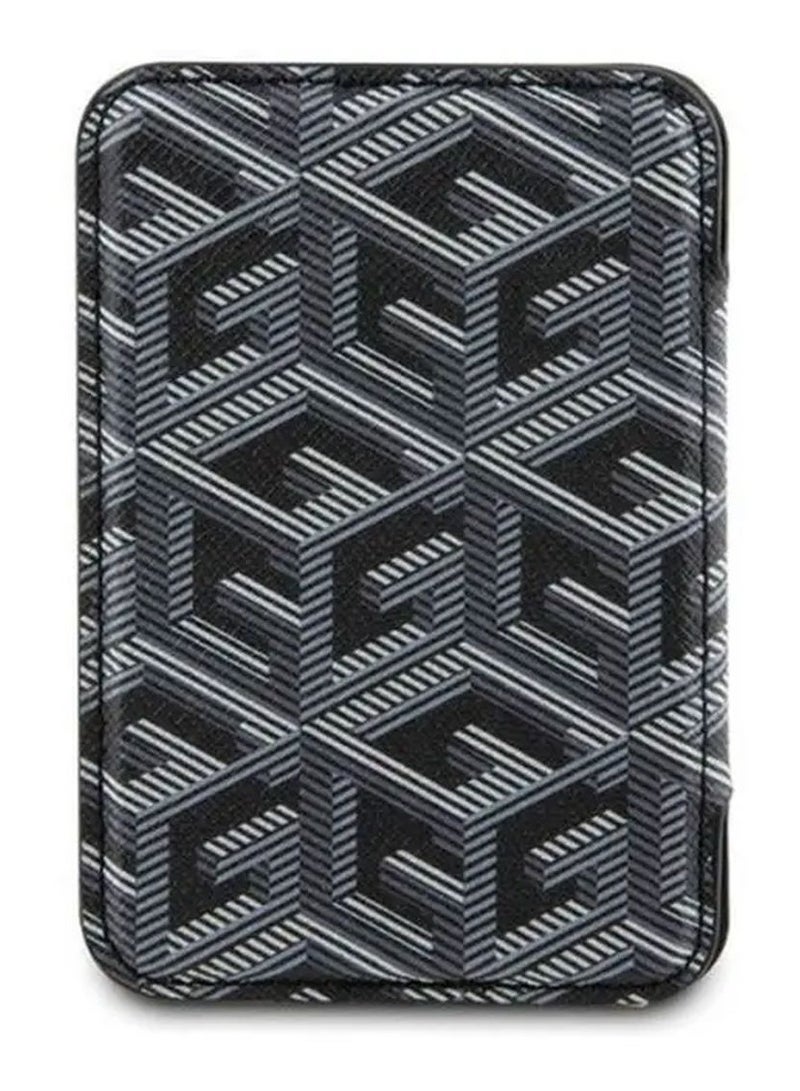 GUESS Magsafe Wallet Cardslot with Stand and Gcube Stripe Design / Secure Card Holder / High-Quality Phone Accessory - Black - Image 3