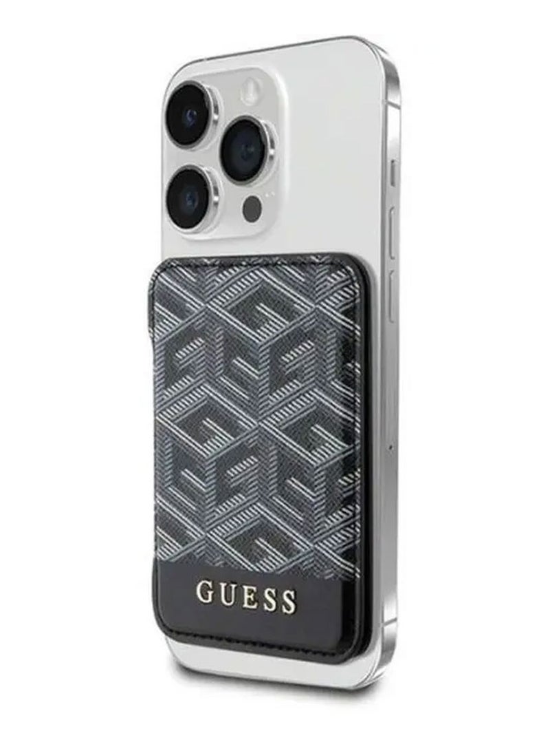 GUESS Magsafe Wallet Cardslot with Stand and Gcube Stripe Design / Secure Card Holder / High-Quality Phone Accessory - Black - Image 4