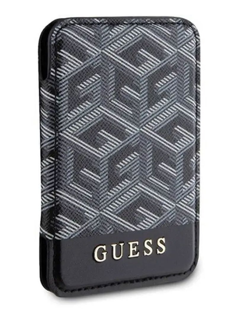 GUESS Magsafe Wallet Cardslot with Stand and Gcube Stripe Design / Secure Card Holder / High-Quality Phone Accessory - Black - Image 2