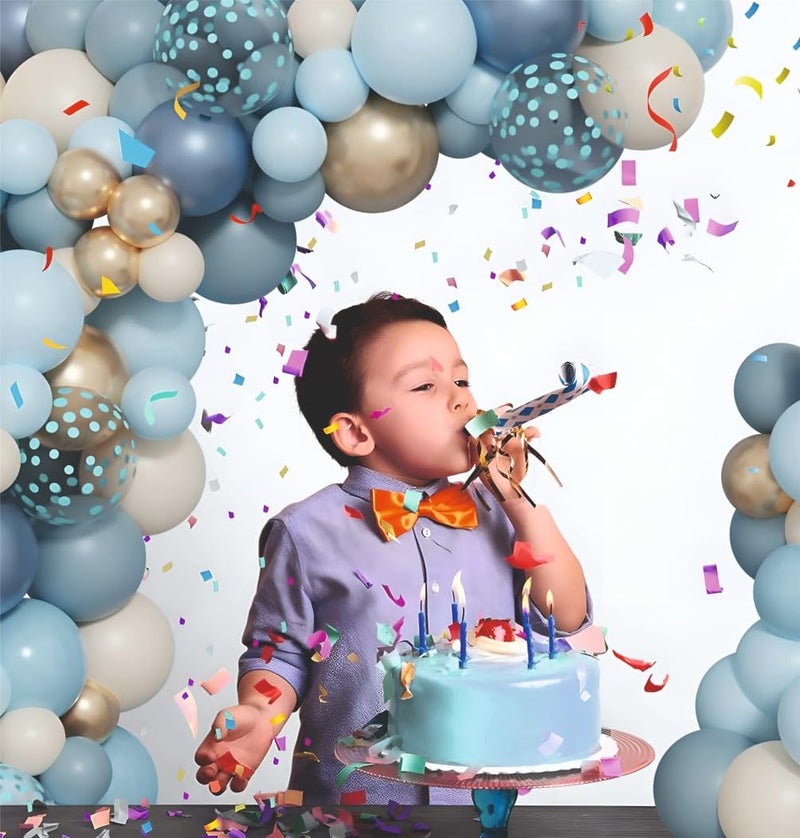 YOURS DECOR Happy Birthday Balloons Decoration Kit - 57 Pcs Dusty Blue, Sky Blue & Sand White Garland Set for Birthday Decoration | Birthday Party Decoration Set for Celebrations for Kids & Adults - Image 5