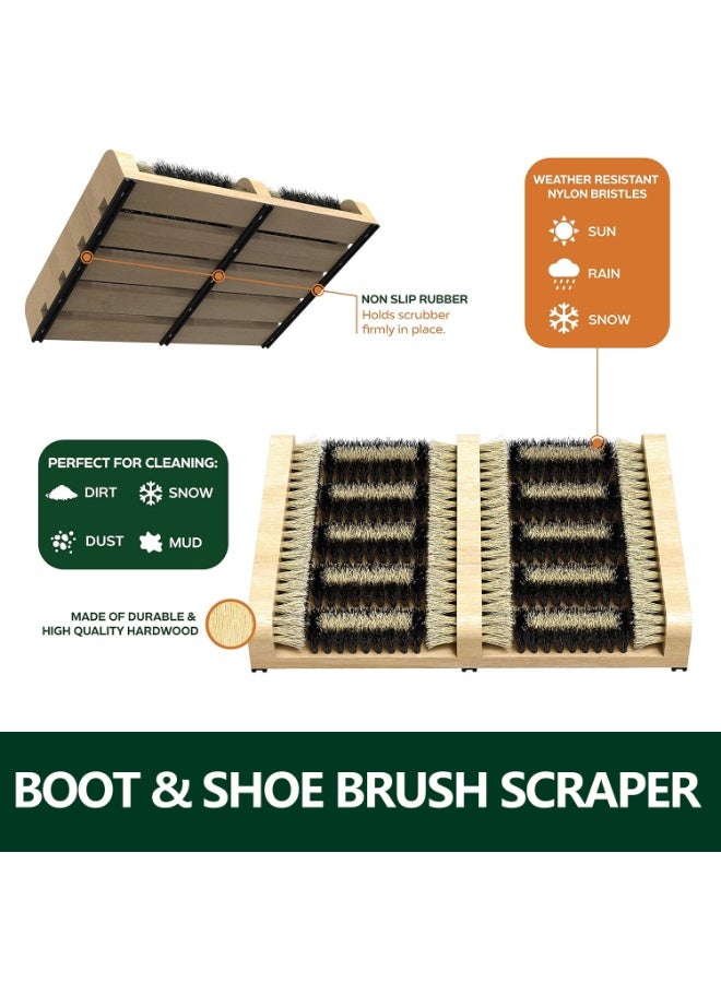 فرشاة تنظيف الأحذية والجزمة – ممسحة أرضية مسطحة مقاومة للعوامل الجوية – تنظف الطين والرمل والثلج – للاستخدام الخارجي عند الأبواب - Image 4