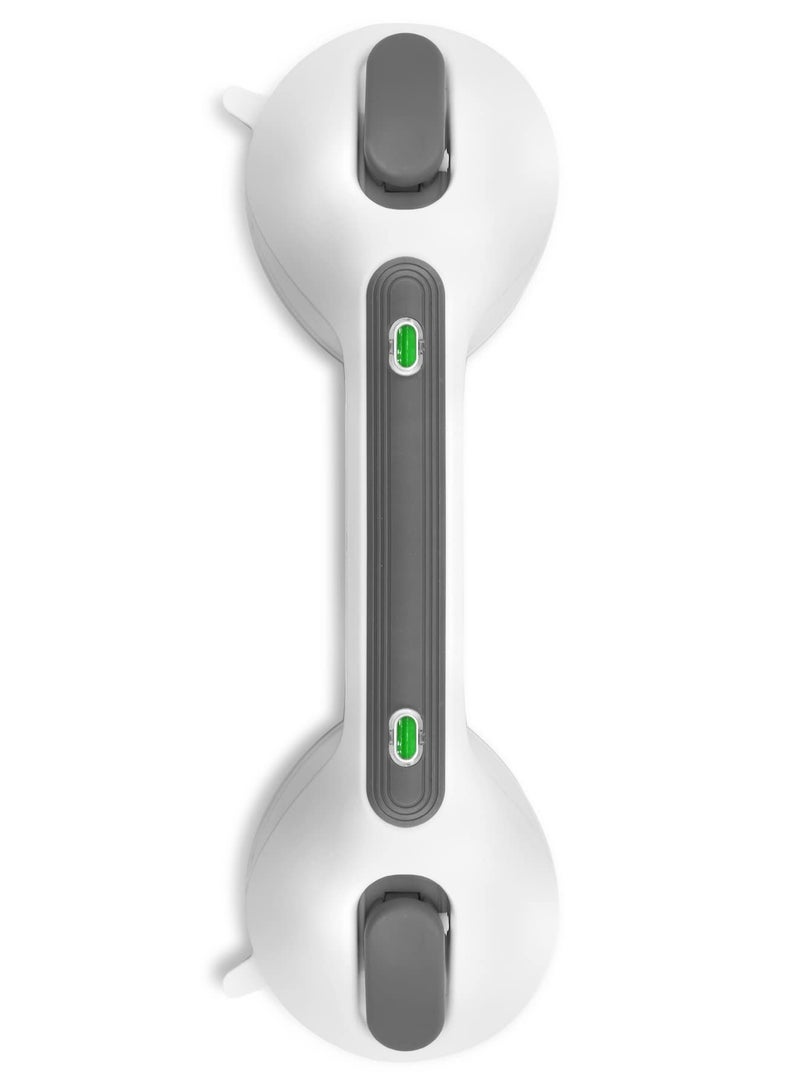 Heavy Duty Suction Shower Handles for Elderly Safety, Non-Slip Grab Bars with Indicator for Bathroom, Shower and Bathtub, Grey - Image 1
