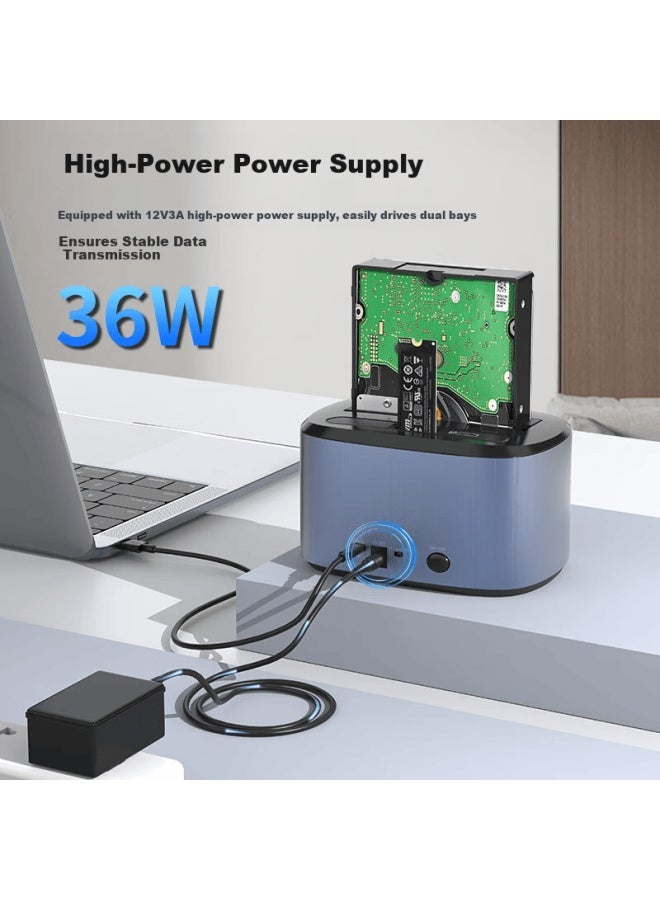 Godo o Nvme Ssd Enclosure Sata Dual-bay 3.5-inch Offline Dual Clone Dock M.2 Laptop Desktop 2.5-inch External Ssd M.2 Solid State Drive External Case - Image 4