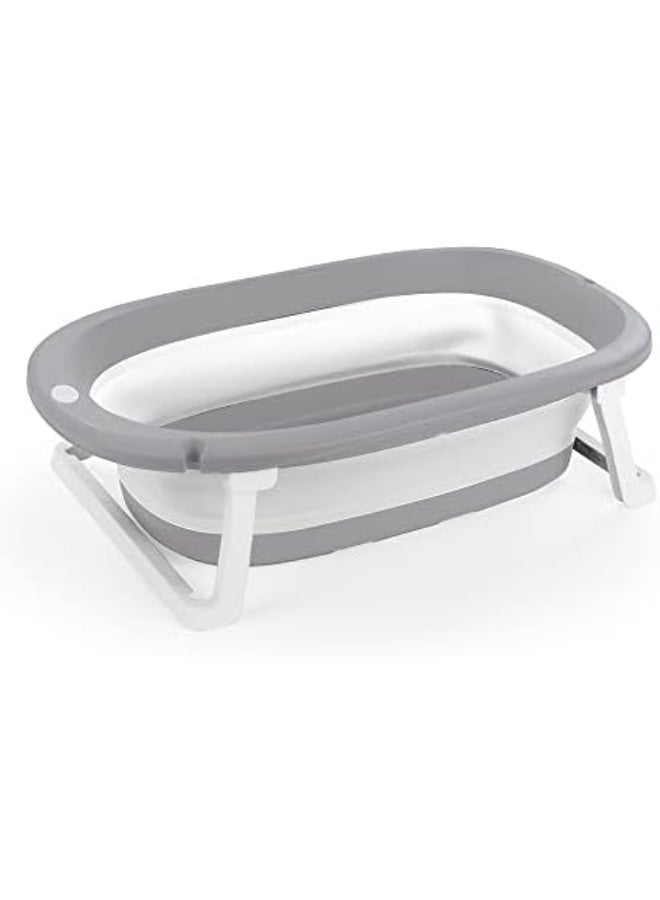 Collapsible Baby Bathtub – Portable & Foldable Design, Compact Storage, for Newborns & Toddlers, Grey & White - Image 2